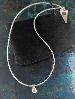 Genuine Topaz Beaded Necklace with Topaz Pendant Sterling Silver